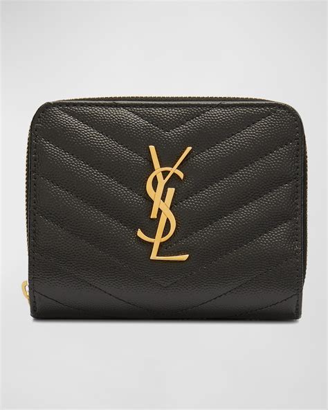 ysl mini wallet in grained leather|YSL wallet women.